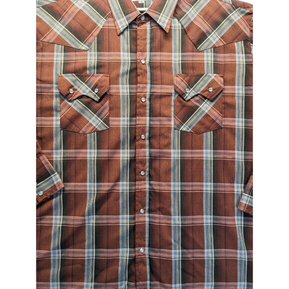 Ely Cattleman Western Shirt Mens XXL Red Plaid Pearl Snap Pockets Cowboy - Picture 4 of 7